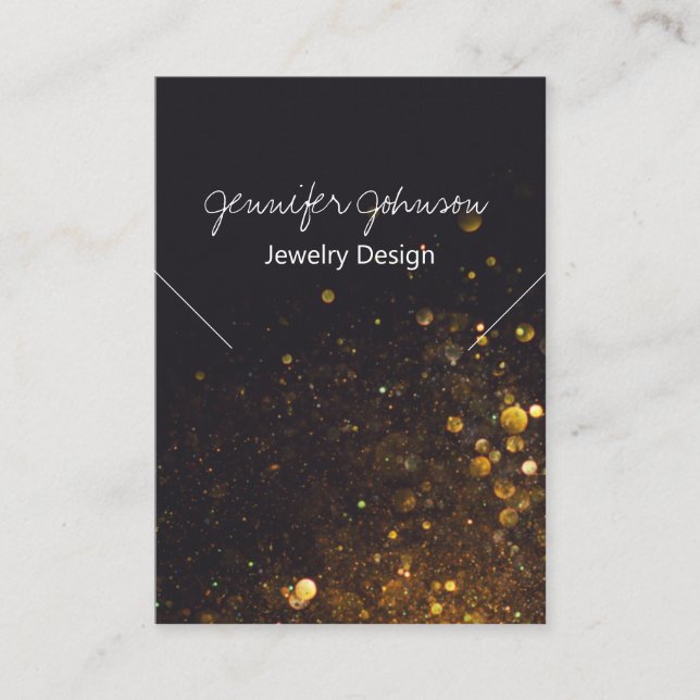 Glitter on Black Necklace Display Card (Front)