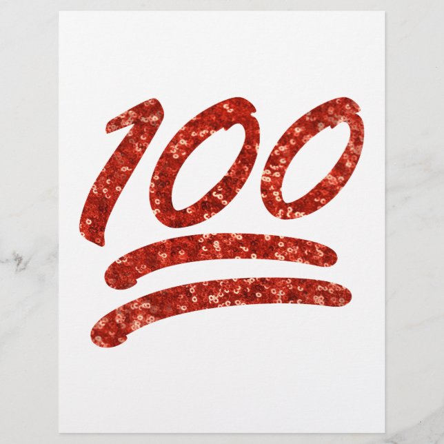 glitter one hundred emoji (Front)