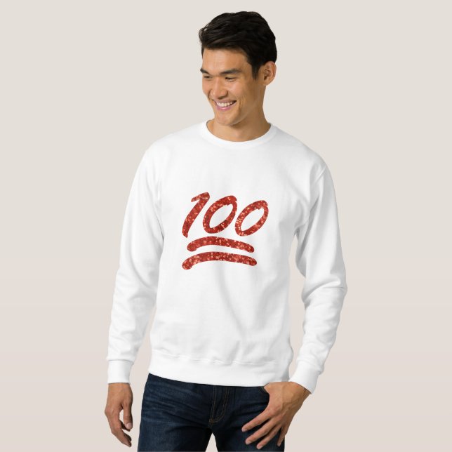 glitter one hundred emoji mens sweatshirt (Front Full)