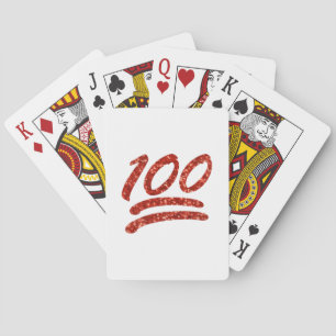 glitter one hundred emoji playing cards