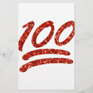 glitter one hundred emoji stationery