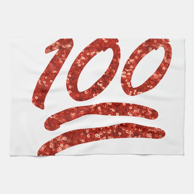 glitter one hundred emoji tea towel (Horizontal)
