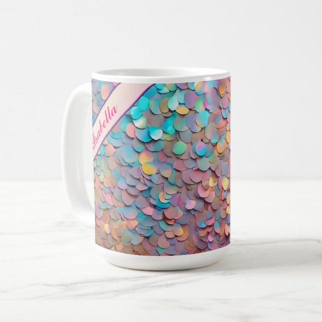 Glitter Opal Holographic Modern Collection Coffee Mug (Front Left)