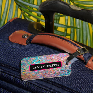 Glitter Opal Holographic Modern Collection Luggage Tag