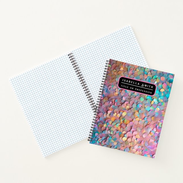 Glitter Opal Holographic Modern Collection Notebook (Inside)