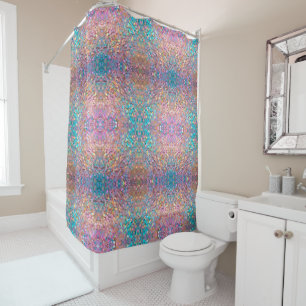 Glitter Opal Holographic Modern Collection Shower Curtain