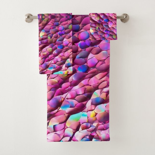 Glitter Opal Holographic Popular Collection Bath Towel Set (Insitu)