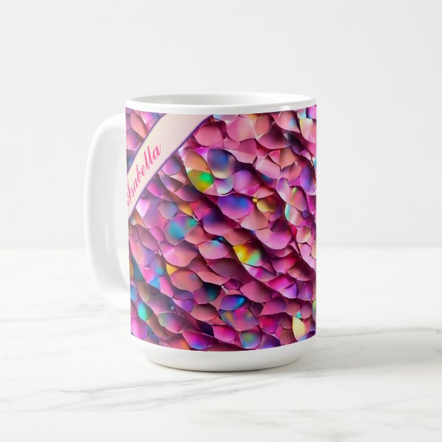 Glitter Opal Holographic Popular Collection Coffee Mug (Front Left)