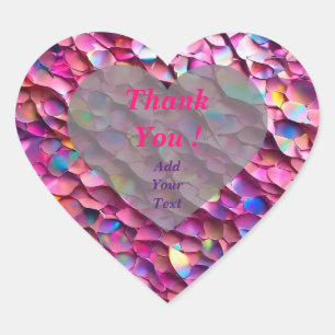 Glitter Opal Holographic Popular Collection Heart Sticker