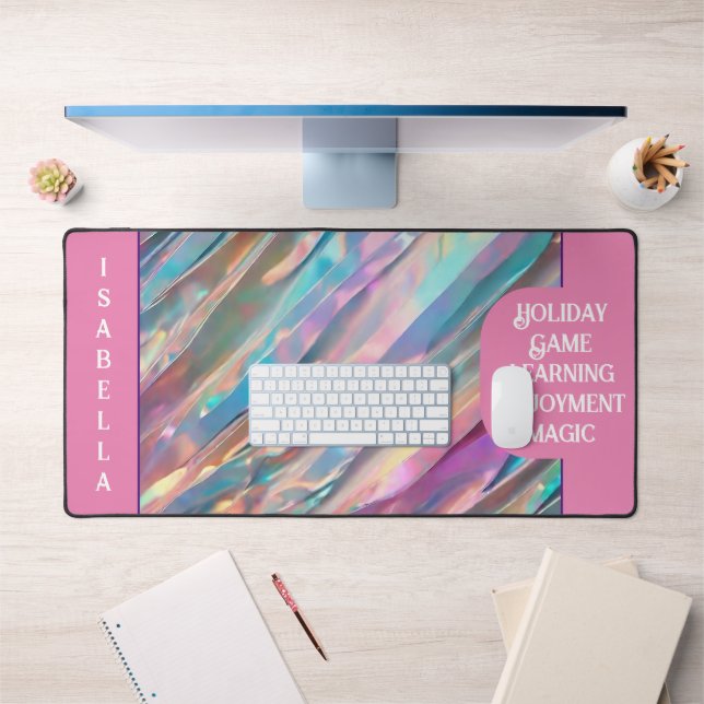 Glitter Opal Holographic Trendy Collection Desk Mat (Office 1)