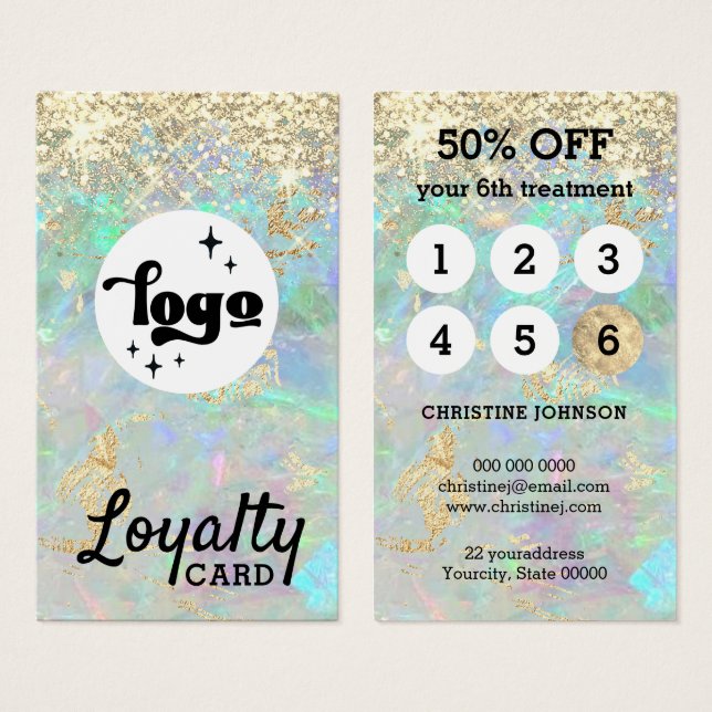 glitter opal loyalty card (Front & Back)