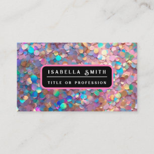 Glitter Opal Modern Holographic Collection Business Card
