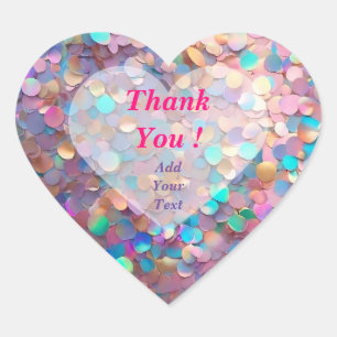 Glitter Opal Modern Holographic Collection Heart Sticker