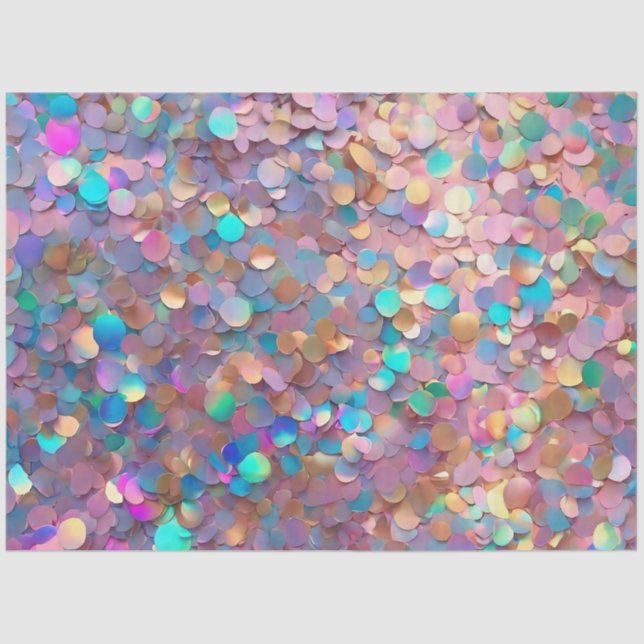 Glitter Opal Modern Holographic Collection Tissue Paper (Front)