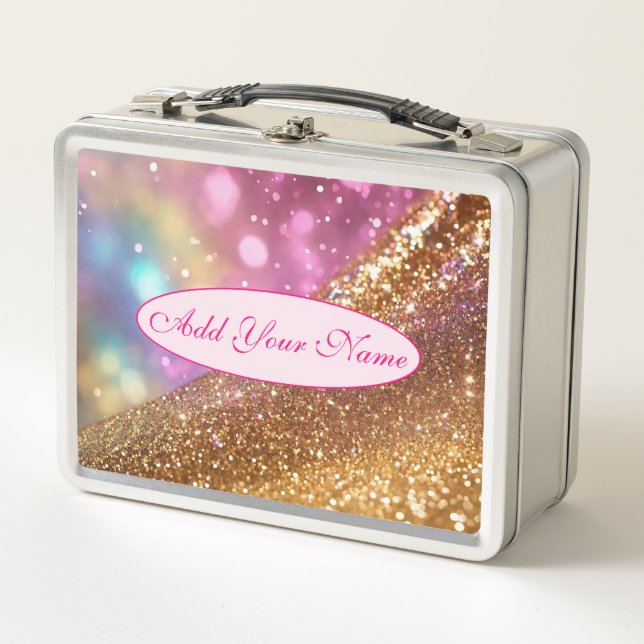 Glitter Opal Popular Holographic Collection Metal Lunch Box (Front)