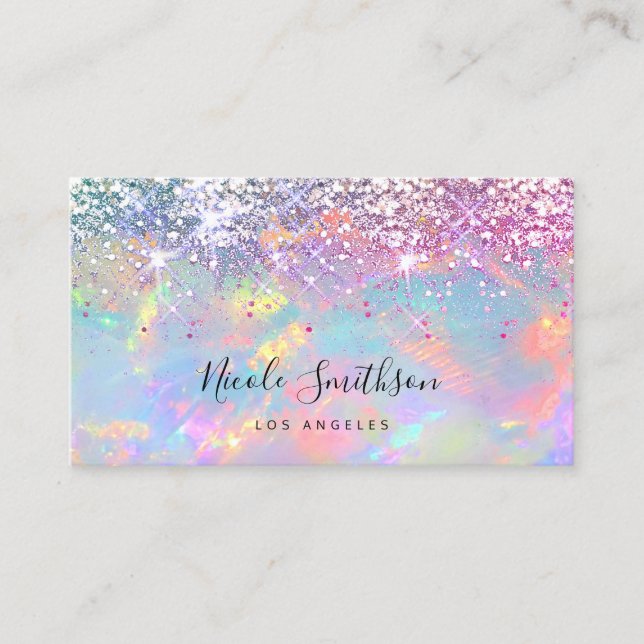 glitter opal texture business card (Front)