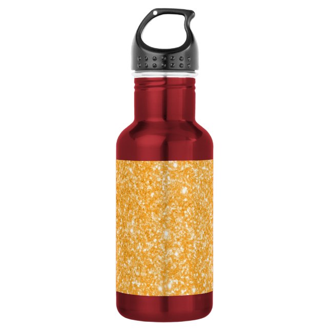 Glitter Orange 532 Ml Water Bottle (Front)