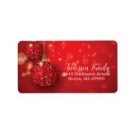 Glitter Ornament Christmas Return Address Label<br><div class="desc">Elegant red glitter ornament christmas return address label.  Matching invitations & thank you notes available in our shop with postage stamps and stickers.</div>