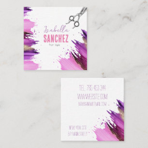 glitter paint stain square business card