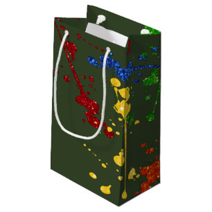 Glitter Paintball Party Paint Splatter Classic Small Gift Bag