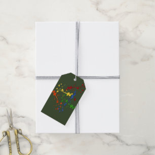 Glitter Paintball Party Paint Splatter Gift Tags