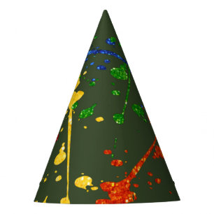 Glitter Paintball Party Paint Splatter Hat