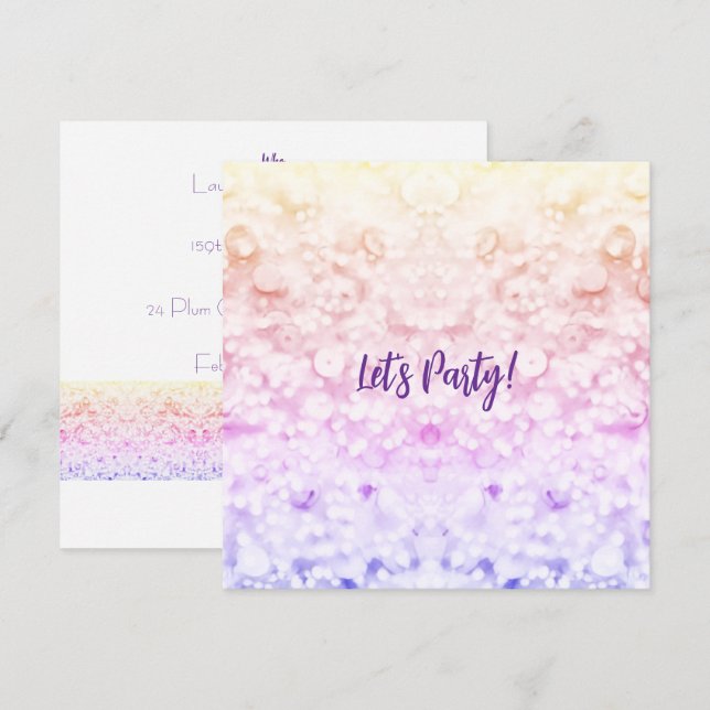 Glitter Party Invitation  (Front/Back)
