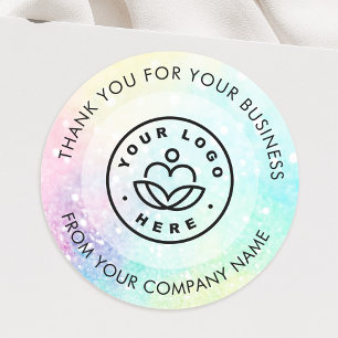 Glitter Pastel Bokeh Girly Colourful Pattern Classic Round Sticker