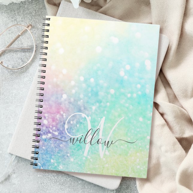 Glitter Pastel Bokeh Girly Colourful Pattern Notebook (Creator Uploaded)
