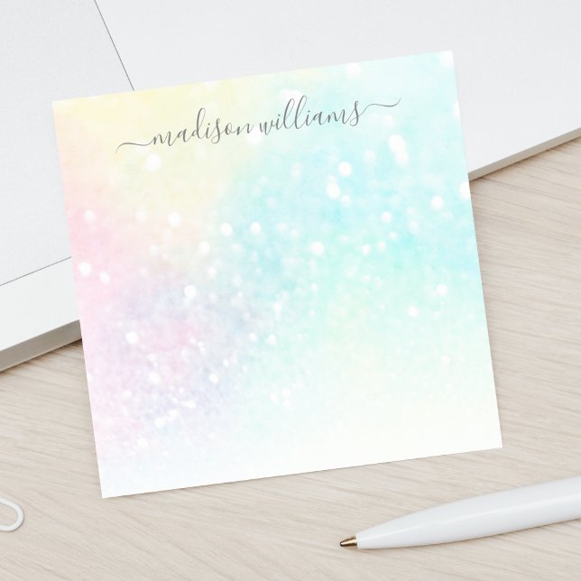 Glitter Pastel Bokeh Girly Colourful Pattern Post-it Notes (Creator Uploaded)