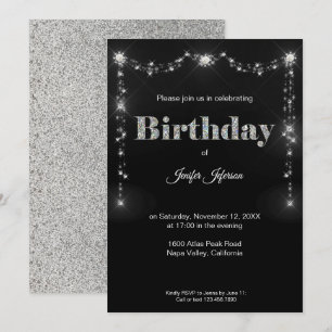 Glitter pattern Birthday Invitation