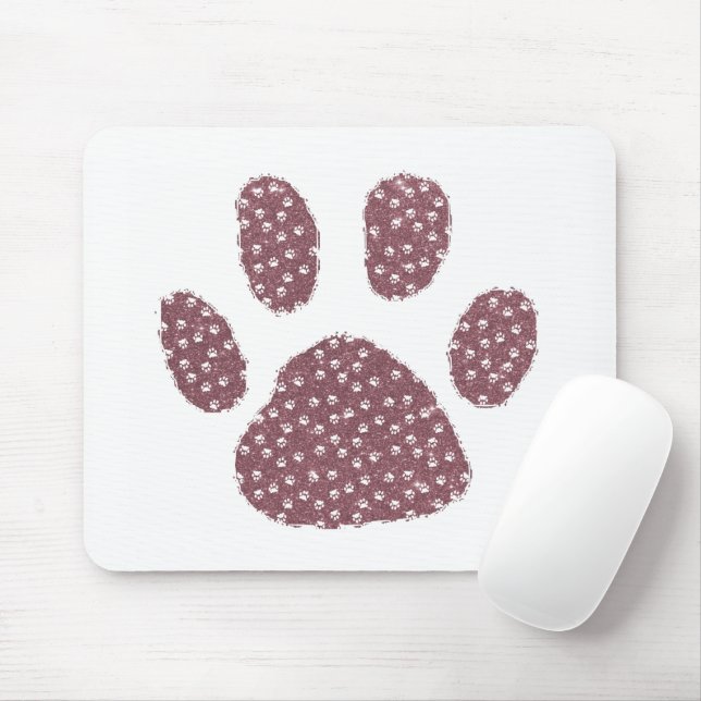 Glitter pawprint mouse pad (With Mouse)