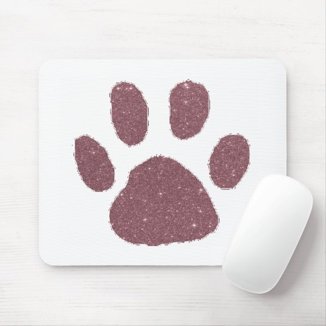 Glitter pawprint mouse pad (With Mouse)