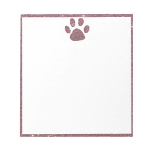 Glitter pawprint  notepad