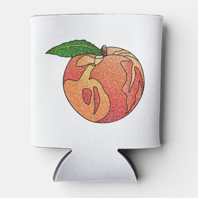 Glitter Peach Can Cooler (Front)
