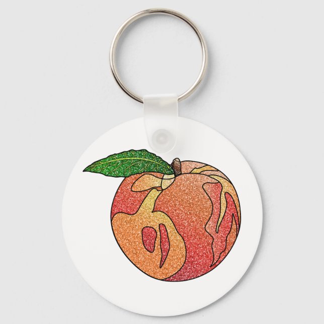 Glitter Peach Key Ring (Front)