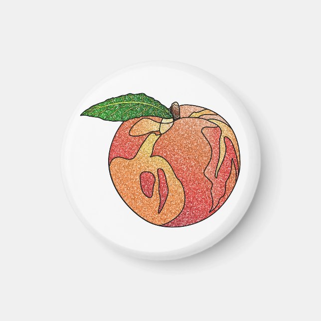 Glitter Peach Magnet (Front)