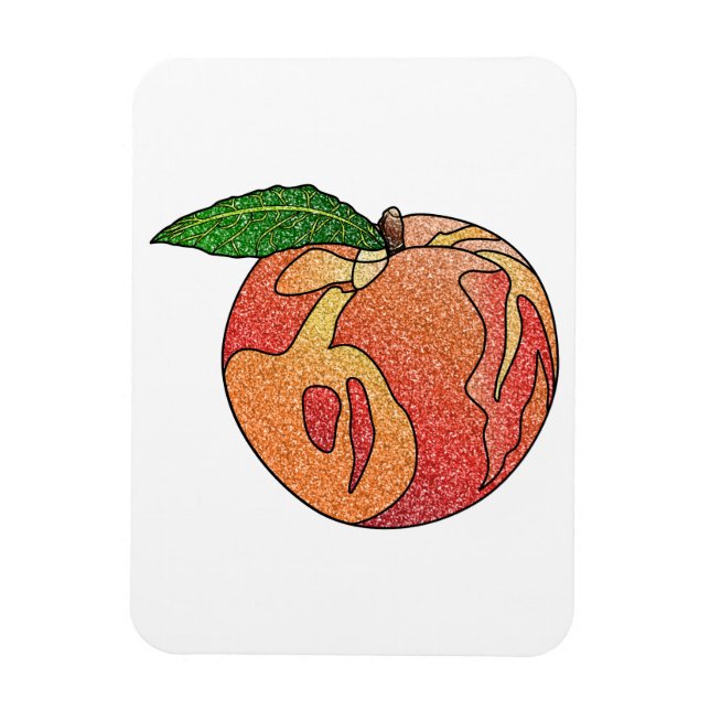 Glitter Peach Magnet (Vertical)