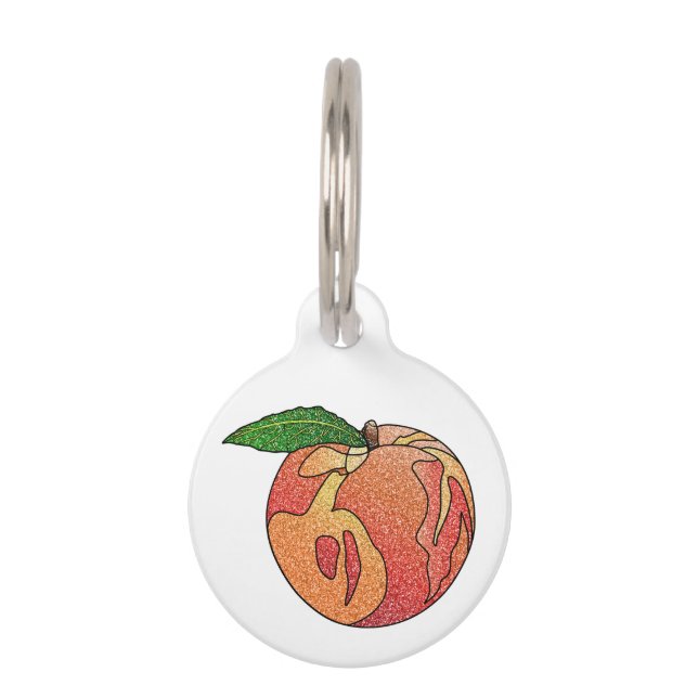 Glitter Peach Pet Tag (Front)