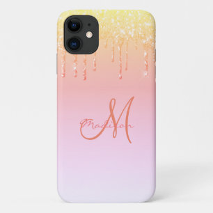 Glitter Peach Pink Name Sparkles Glam Girly Pretty Case-Mate iPhone Case