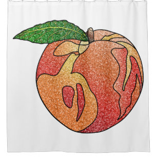 Glitter Peach Shower Curtain