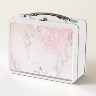 Glitter Personalised Marble Metal Lunch Box