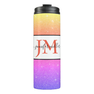 glitter personalised  thermal tumbler