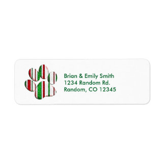 Glitter pet paw print customisable address labels