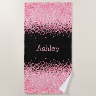 Glitter Pink Beach Towel
