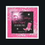 Glitter Pink Disco Cowgirl 30th Birthday Party Napkin<br><div class="desc">Get your party on in retro 70's style with this faux pink and silver glitter and pink disco mirror ball "Disco Cowgirl" Birthday Party design.  Composite design by Holiday Hearts Designs (rights reserved).</div>