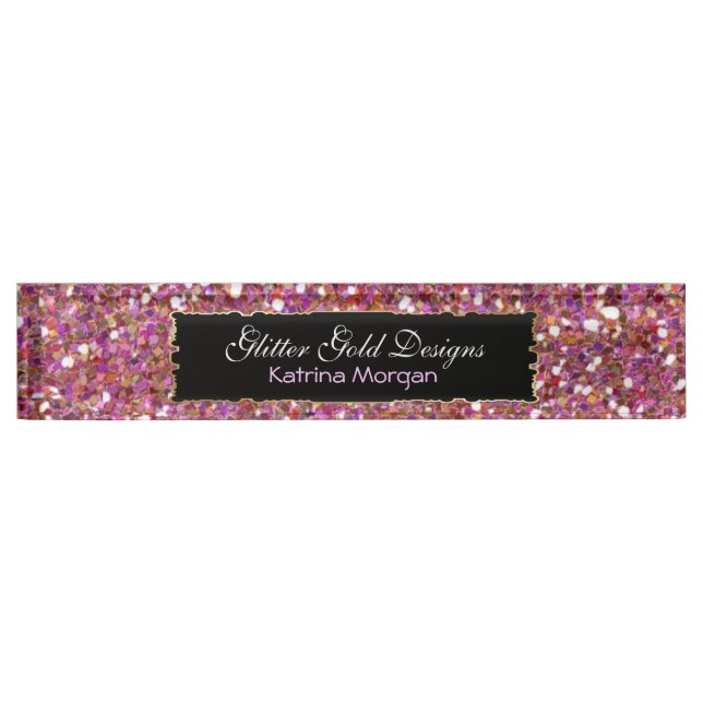 Glitter Pink Elegance Nameplate (Front)