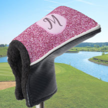 Glitter pink glam elegant custom monogram ladies