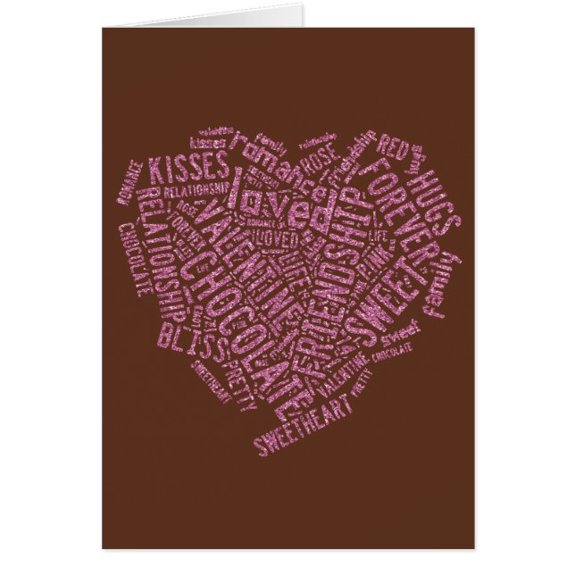 Glitter Pink Heart of Love (Front)