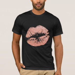 GLITTER Pink Lips Kiss T-shirts